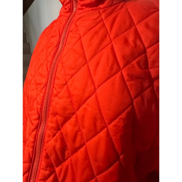 Lands’ End Women’s XL Quilted Jacket – Pumpkin Orange Thermolite Insulation - Picture 8 of 8